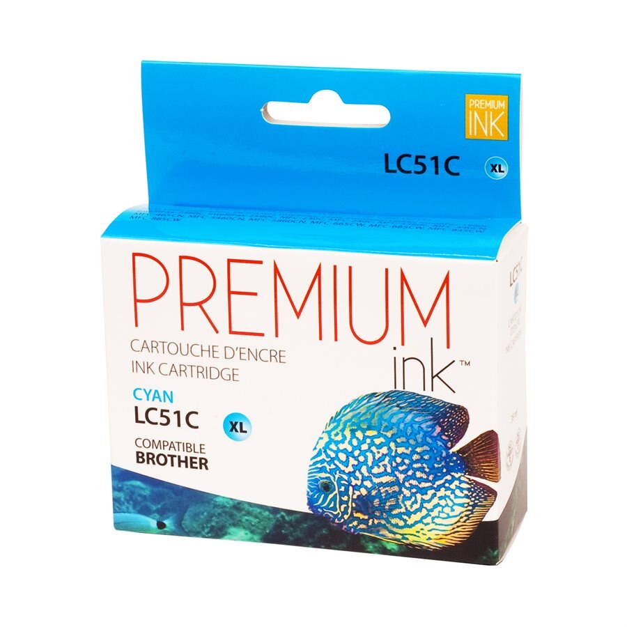 Brother LC51 XL Alternative Cyan Premium Ink Brother LC51 XL Alternative Cyan Premium Ink